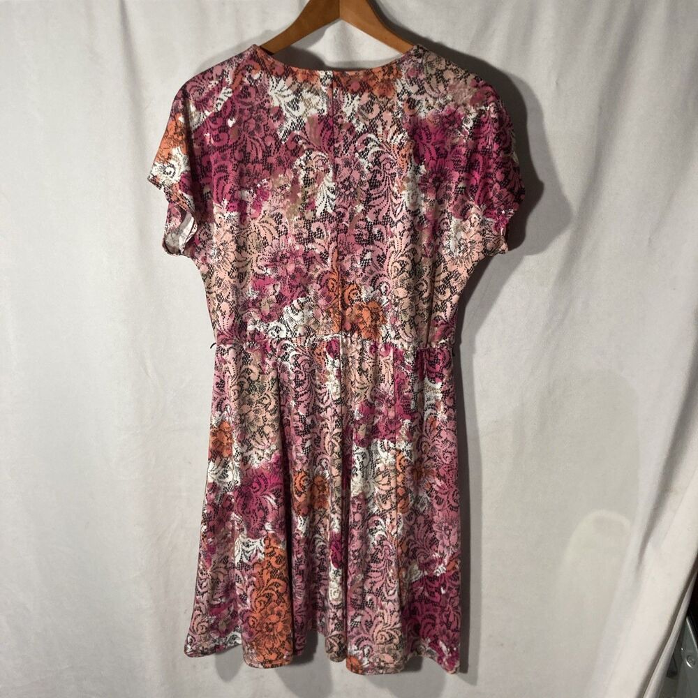 KIM ROGERS dress PL multicolor floral scoop neck dolman sleeves a-line - Picture 8 of 9